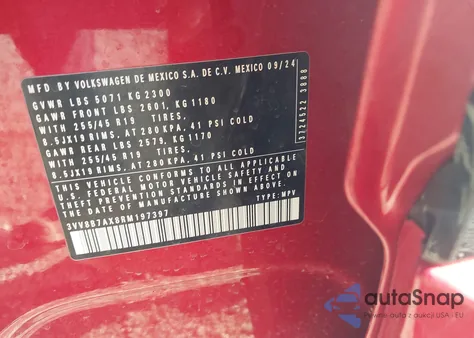 2024 Volkswagen Tiguan 2.0T Se R-Line Black from USA, damaged, VIN 3VV8B7AX8RM197397